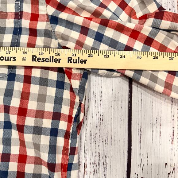 The North Face Plaid Button-Down Shirt Men’s L Red Blue Long Sleeve - Picture 5 of 10